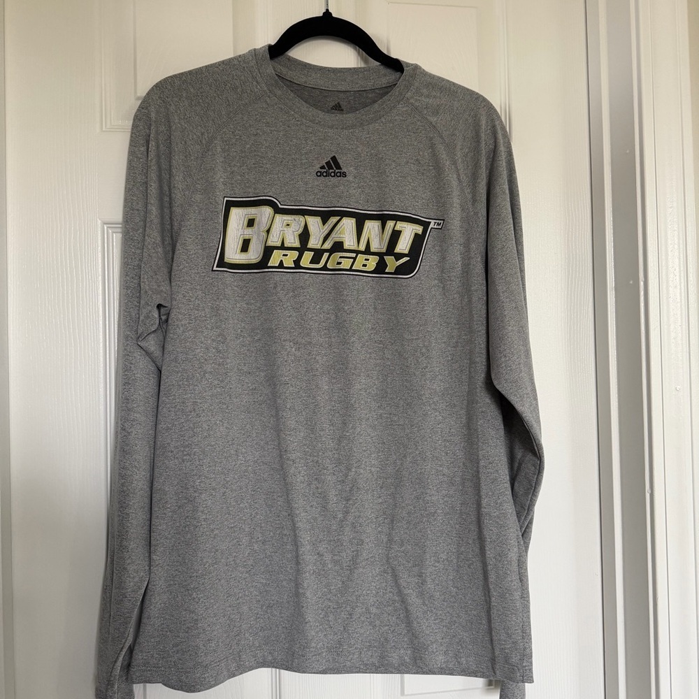 Adidas Men's Bryant University Rugby Gray Long Sleeve Size Medium